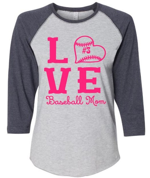 Personalized Baseball Mom TShirt Custom Baseball Mom Shirt