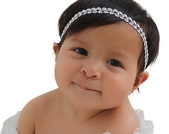 Silver Baby Headband, Baby Headband, Baby Headbands, Silver Headband, Infant Headbands, Newborn Headband, Headband Baby, Headband Silver