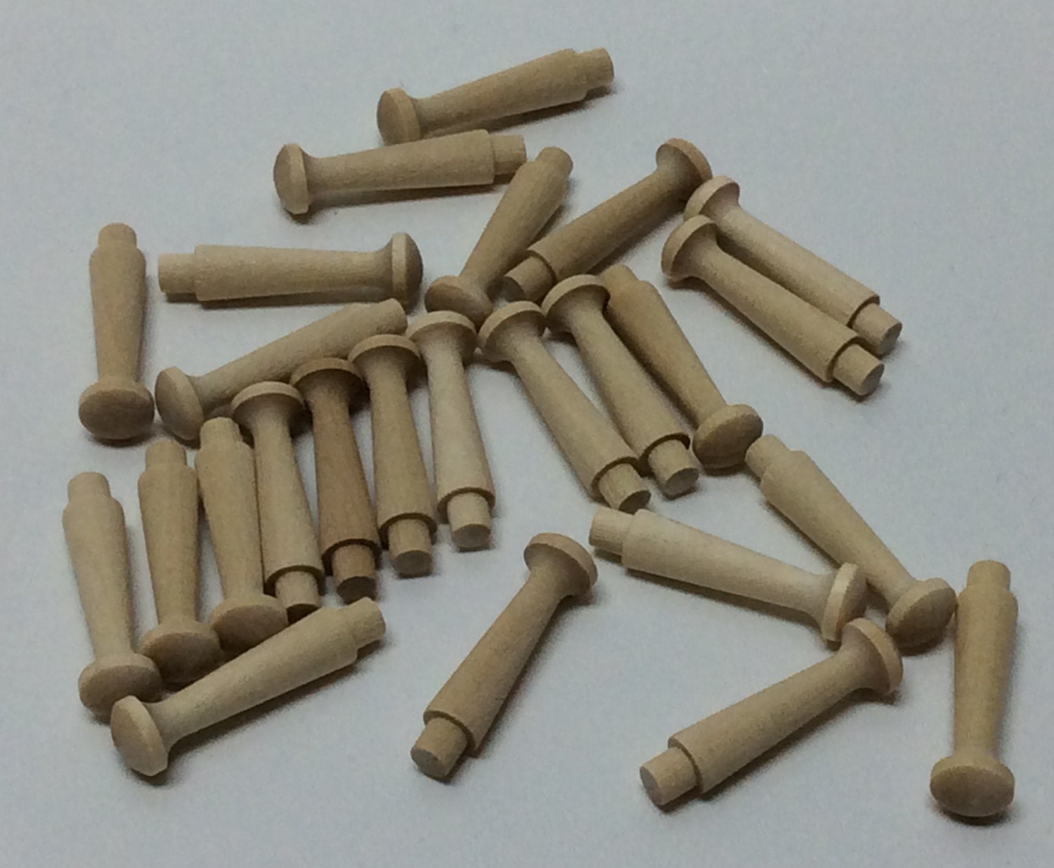 1 3/4 Wood Shaker Pegs Set of 25 or 50 Unfinished