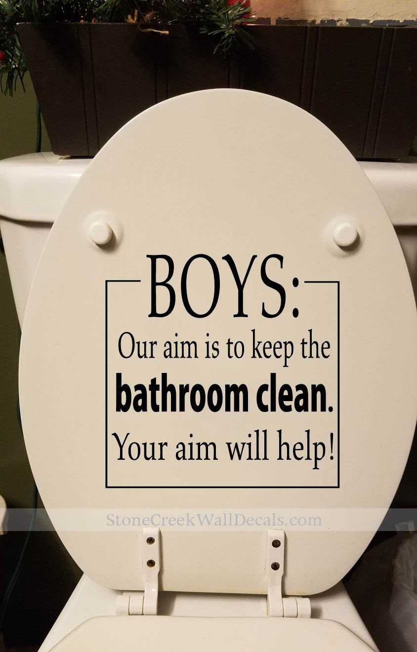 Toilet Decal BOYS Our Aim Keep the Bathroom Clean Bathroom Toilet Decal BOYS Our Aim Keep the Bathroom Clean Bathroom