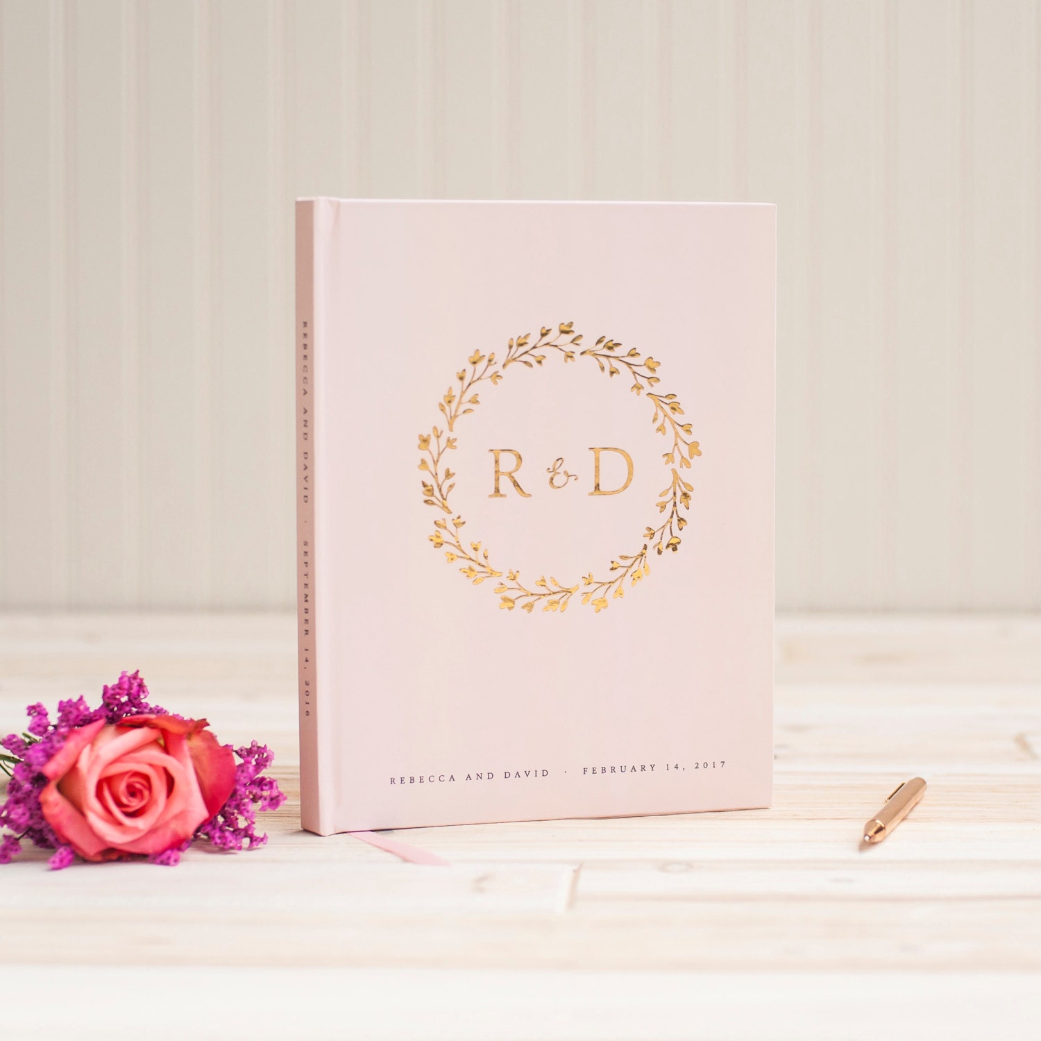 Gästebuch Hochzeit gold Folierung