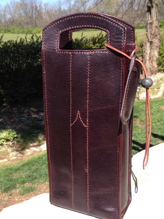 leather wine purse