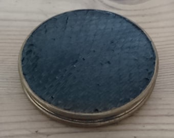 Vintage brass faux snakeskin compact