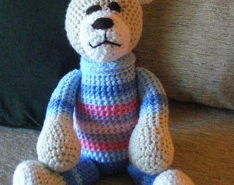 Crocheted teddy bear stuffed animal doll toy Rodney"