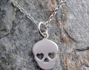 Sterling silver skull sugar skull necklace 925