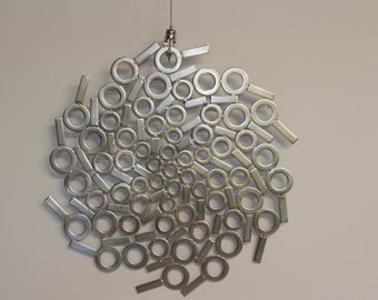 Stainless steel metal wall art "Spin in"
