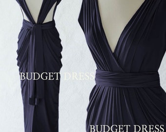 2017 NEW STYLE Navy Blue Infinity Dress, Maxi Convertible Prom Dress, Mix And Match Bridal Party Dress, Elastic Summer Dress, Long Multiway