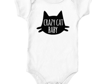 Crazy Cat Baby Onesie Bodysuit | Gifts for Newborns | Baby Shower Gifts | Pregnancy Gifts