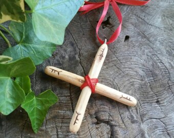 Oak Cross Protection Amulet - Protection Charm - Amulet - Protection - Oak Cross