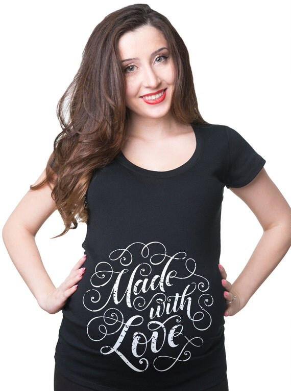 Maternity T-Shirt Pregnancy Top Made With Love Maternity