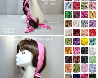 skinny hair scarf for braids, braid scarf, bubble gum, natural hair care, hair bow scarf, sensitive hair care, beauty gift for her, ha5
