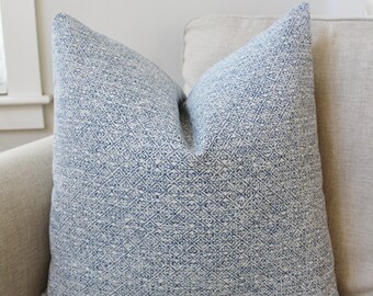 Schumacher Outdoor Pillow Cover // Schumacher Sarong Weave Indigo Hmong Indoor Outdoor Pillow Cover 16 18 20 22 24 26