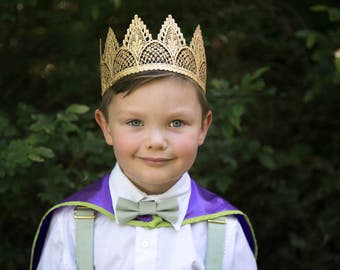 Gold Birthday Crown for Boy Prince - Adeline - Unisex - Full SIze - Toddler thru Adult - Cake Smash - Photography Prop - First Birthday Boy