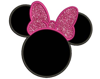 Minnie Mouse Applique Design 9 size Disney Design Mickey Mouse Embroidery Design Machine Embroidery Design Instant Download 8 Formats