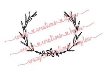 Floral Leaf Wreath digital cut file for htv-vinyl-decal-diy-plotter-vinyl cutter-craft cutter-.SVG and .DXF format