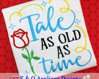 Tale As Old As Time Embroidery Design - Beauty and the Beast Embroidery Design - Rose Embroidery - Belle Embroidery Design - Digital Design