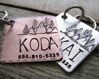 Hand Stamped Pet ID Tag - Personalized Pet/Dog Tag - Dog Collar Tag - Engraved Dog Tag - Handsatmped Pet Tag - Copper Dog Tag