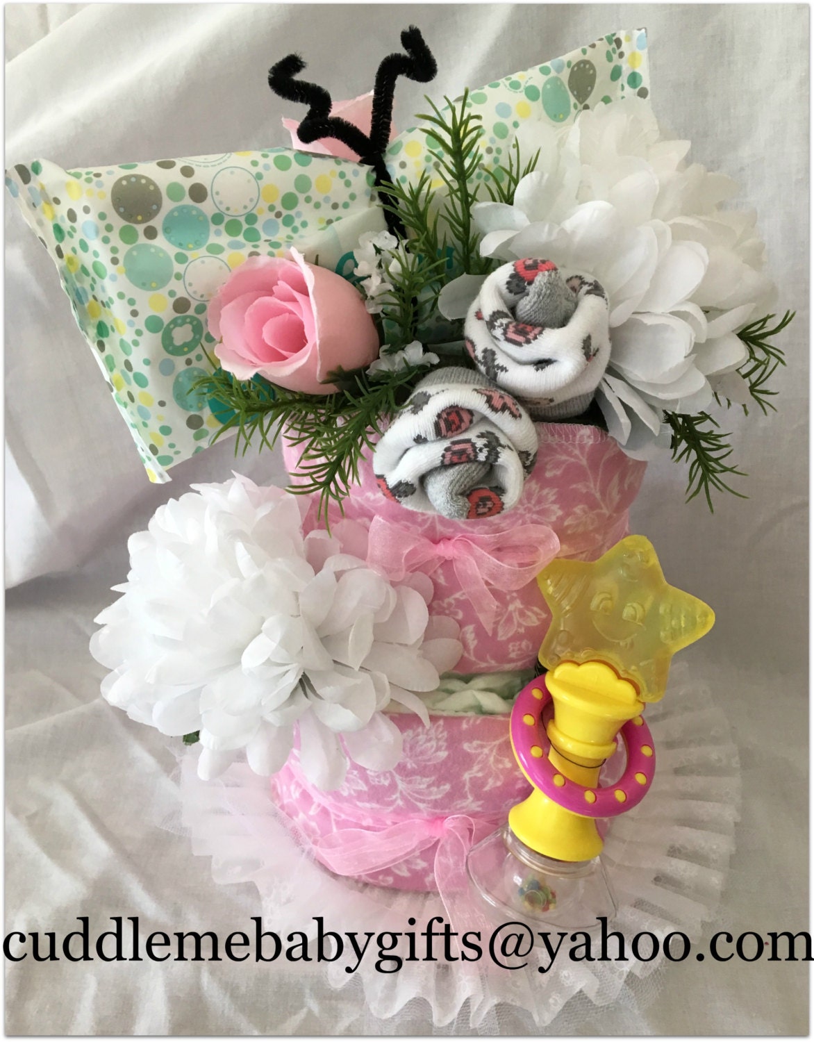 Disposable Diaper Layer Baby Shower Baby Girl Cake Decoration