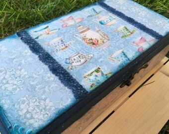 Tea box wood tea box compartments tea bags container vintage teapot box organizer with compartments daughter for mom gift box storage box