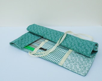 Fabric Needle Holder, Handmade Tool Roll, Knitting Needle Case, Notions Organiser, Large Tool Storage, Crochet Hook Holder, Fabric Tool Roll