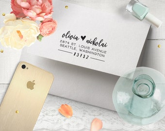 Return Address Stamp, Wedding Address Stamp, Personalized Stamp, Custom Address Stamp, Wedding Gift, Save the Date, RSVP, Housewarming Gift