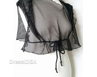 Sheer Crop Top See Through Shirt mesh lingerie transparent clothing sexy fashion gothic clothes loose fishnet top