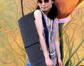Yoga Mat Bag Thick Handwoven Cotton Large Zipper Pockets Yoga Carrier Tote Pilates Bag Manduka Lululemon Handmade FairTrade