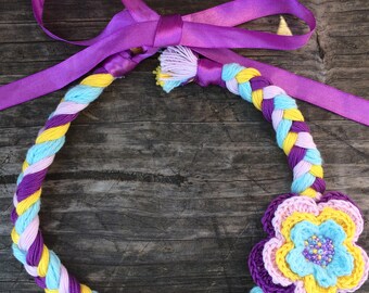 Necklace, Stripy Necklace, Crochet Necklace, Summer Necklace