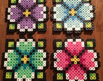 Perler bead coaster | Etsy