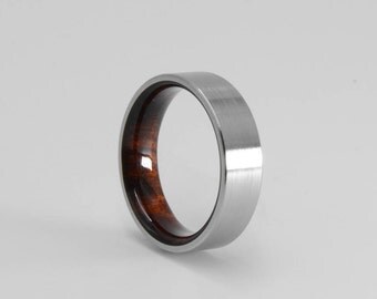 Rosewood and Titanium Band, Wood Wedding Band, Titanium Wedding Band, Mens Wedding Band, Handmade Ring, Mens Ring, Custom Rings