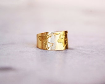 Travel Ring / Handmade Globe Ring / World Map Ring / Inspirational Jewelry / Travel Jewelry / Gifts for Women / Send off Gifts / Wanderlust