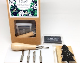 DIY kit, DIY stamp kit, stamp carving, diy rubber stamp, DIY gift ideas, diy gift, starter kit, unique gift