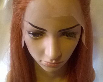 Lace front human hair wig- Harmony range, copper, 350,, 22 inches long, custom