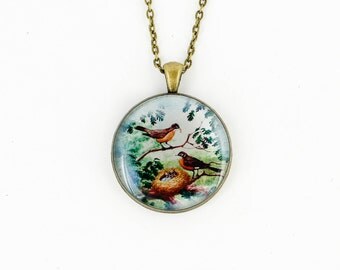 Gift-for-women gift-for-her birthday gift-for-mom gift Anniversary gift-for-girlfriend gift-for-wife gift Woodland jewelry Bird necklace mom