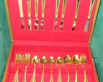 Unique gold plated flatware related items | Etsy