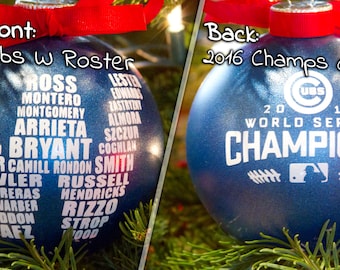 Cubs W Ornament 4", World Series Champions, MLB, Wrigley Field, Fly The W, Christmas Ornament, Chicago Cubs Roster