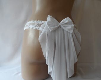 Sweet Bridal Panty with Veil Handmade