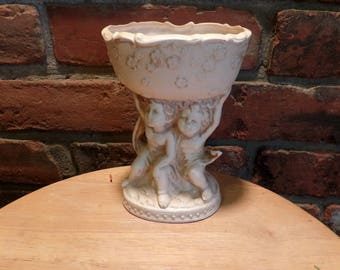 Vintage Cherub’s Vase, Cherub décor, Desk décor, Vintage Cherubs, 1960’s prop, desk storage, gift for her, Cherub Angels