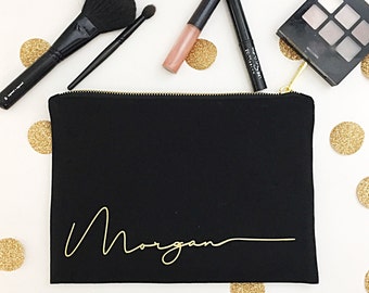 Personalized Cosmetic Bags, Black bag, Cosmetic Bags, Signature collection