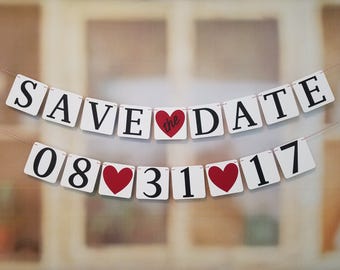 Save The Date Banner, Save The Date Sign, Wedding Sign, Wedding Announcement, Save the Date Prop