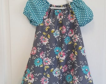 Floral Peasant Dress, Peasant Dress, Girls Dress, Toddlers Dress