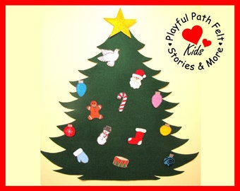 Jumbo Felt Christmas Tree & Ornaments SET - Approximately 3' Tall