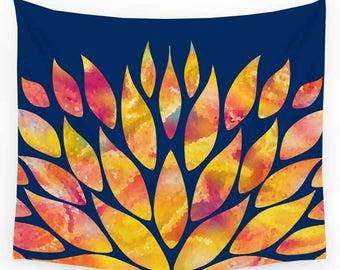 Blue Tapestry, Red Orange Yellow Wall Tapestry, Wall Hanging Bohemian Tapestries Boho Style, Bedroom Decor, Home Decor, Boho Bedspread