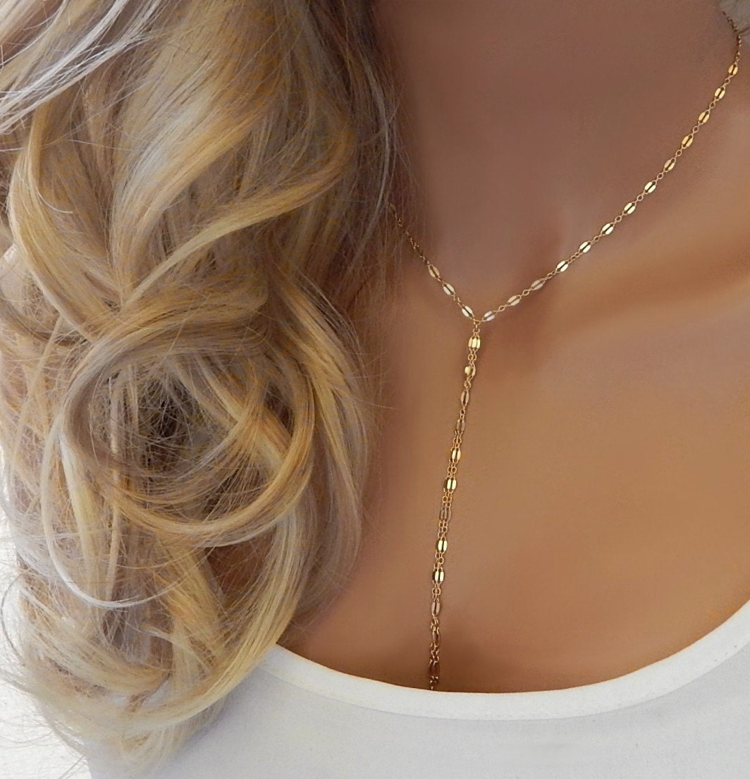 Lariat Necklace Y Necklace Gold Lariat Silver Lariat Y 5679