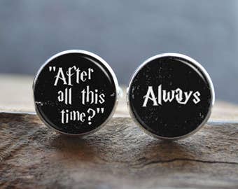 Men Cufflinks - Quote cufflinks - 'After all this time? Always' Cuff Links-Always Cufflinks- Always Tie Bar - peronalized wedding jewelry