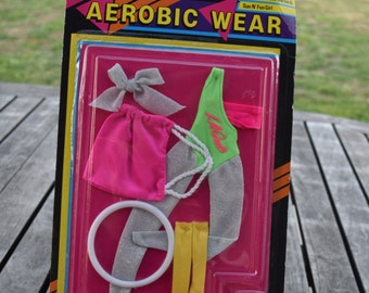 Vintage 1986 L.A. Gear Barbie Doll Aerobic Wear Sportswear Clothes Outfit New in Original Box Style 1328 80s Exercise Leggings Clothing