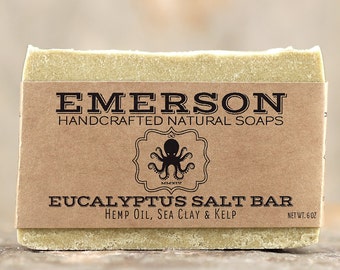 Eucalyptus Hemp Sea Salt Soap • Vegan Soap, All Natural Soap, Handmade Soap, Cold Process Soap, Palm Free Soap, Hemp Soap
