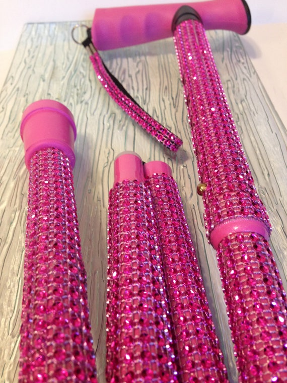 Pink Rhinestone Bling Walking Cane Gift Mobility Mom Grandma