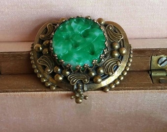 Lovely unusual Green Brooch