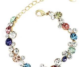 Exquisite colorful swarovski crystal bracelet